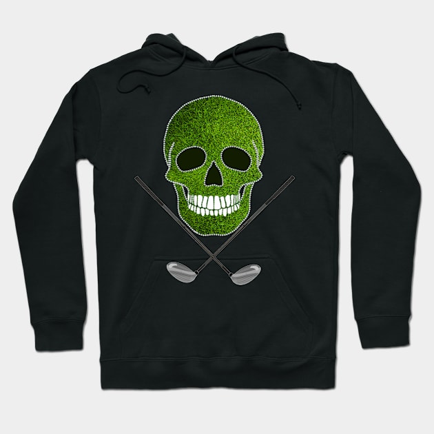 Skull and Golf Clubs Hoodie by Nuletto